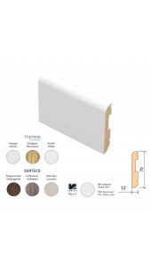 Плінтус Lux R8 2000x70x12 ПВХ Екошпон