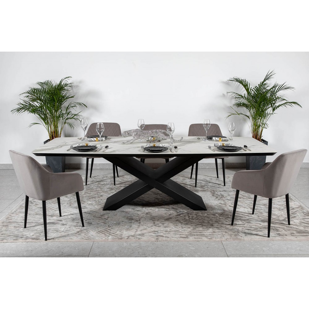 Стіл BELFORT 240х100х76 Laminam Bianco Statuario Venato (5mm)