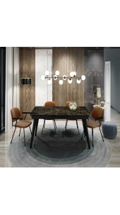 Стіл АТЛАНТА 140(180)*80*76 Laminam Emperador Extra (5mm)